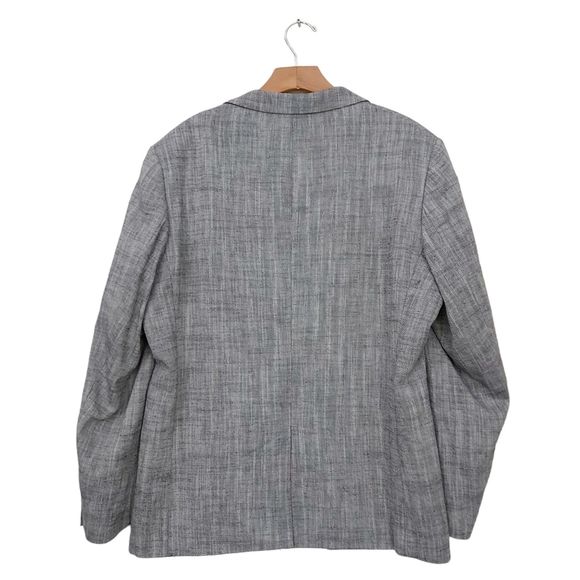 Paul Jones Mens Blazer Sport Coat Jacket Large Gray Two Front Button Linen Blend - Picture 5 of 15